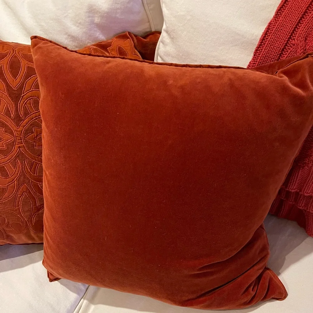 Restoration Hardware Rust Throw Pillows 20” (2)